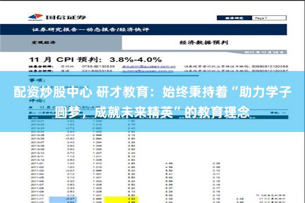 配资炒股中心 研才教育：始终秉持着“助力学子圆梦，成就未来精英”的教育理念